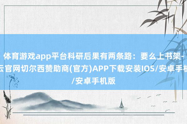 体育游戏app平台科研后果有两条路：要么上书架-开云官网切尔西赞助商(官方)APP下载安装IOS/安卓手机版