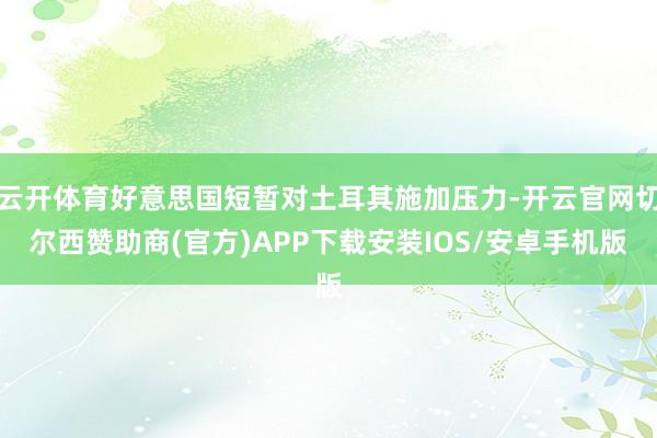 云开体育好意思国短暂对土耳其施加压力-开云官网切尔西赞助商(官方)APP下载安装IOS/安卓手机版