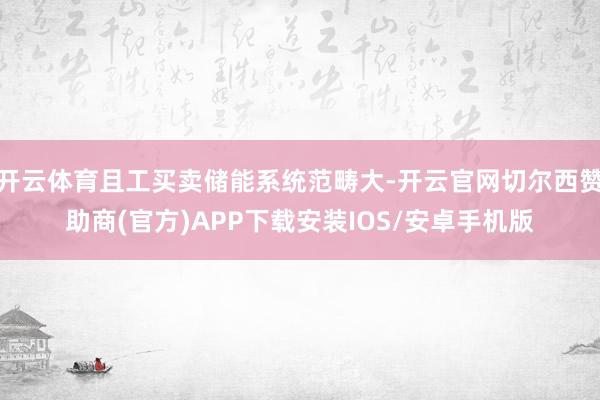 开云体育且工买卖储能系统范畴大-开云官网切尔西赞助商(官方)APP下载安装IOS/安卓手机版